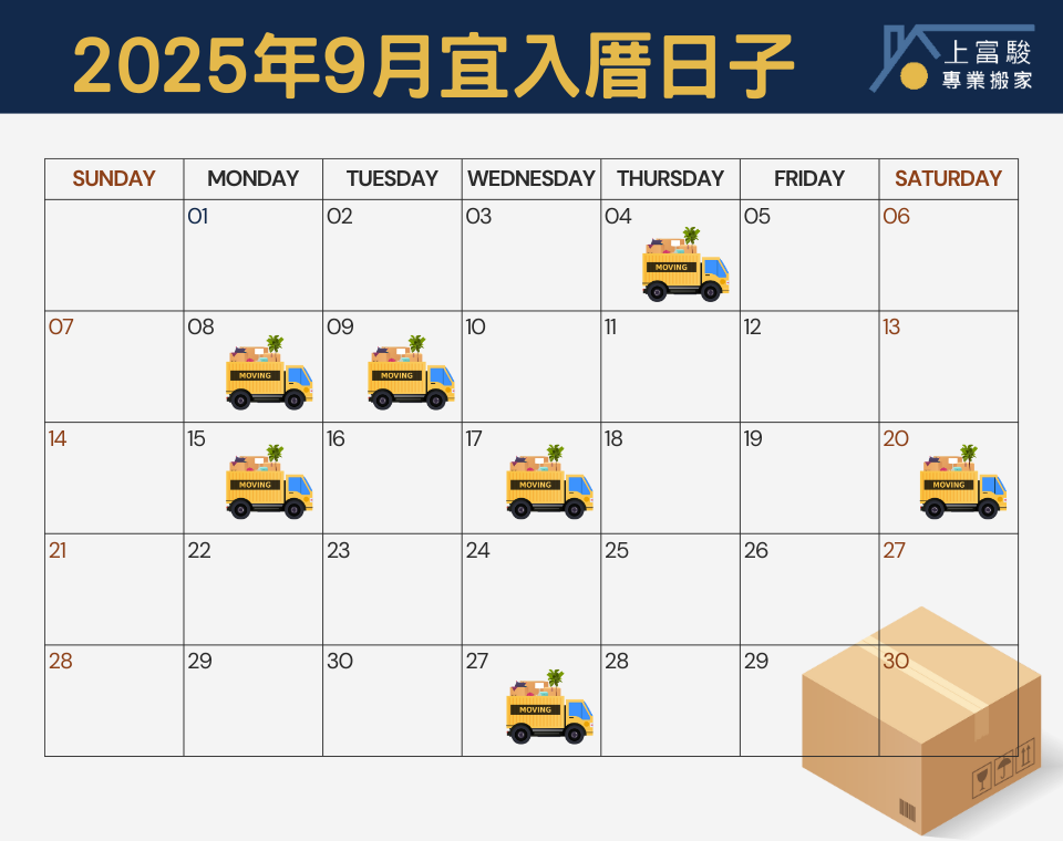 2025年9月入厝好日子是什麼時候?